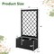 Black Metal Raised Garden Planter with Diamond Trellis 25 Inch Deep Plant Bed